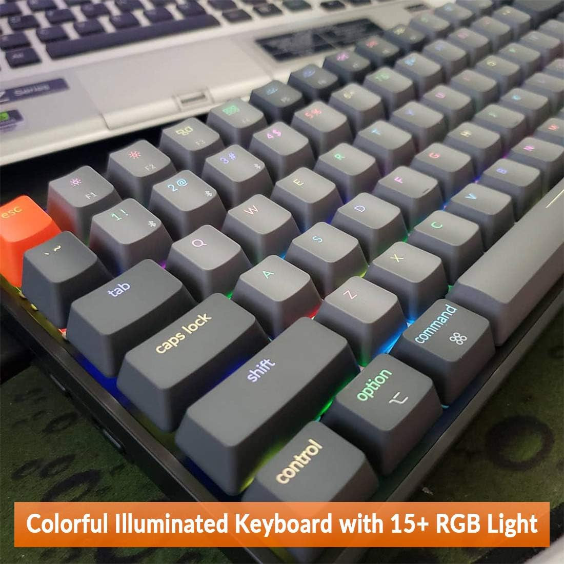 K2 75% Layout RGB Bluetooth Wireless Mechanical Keyboard with  Super Brown Switch/Anti Ghosting/N-Key Rollover, Compact 84 Keys USB Wired Gaming Keyboard for Mac Windows-Version 2 |  Super Brown Switch/Anti Ghosting/N-Key Rollover, 84 Keys USB Wired Gaming Keyboard for Mac Windows