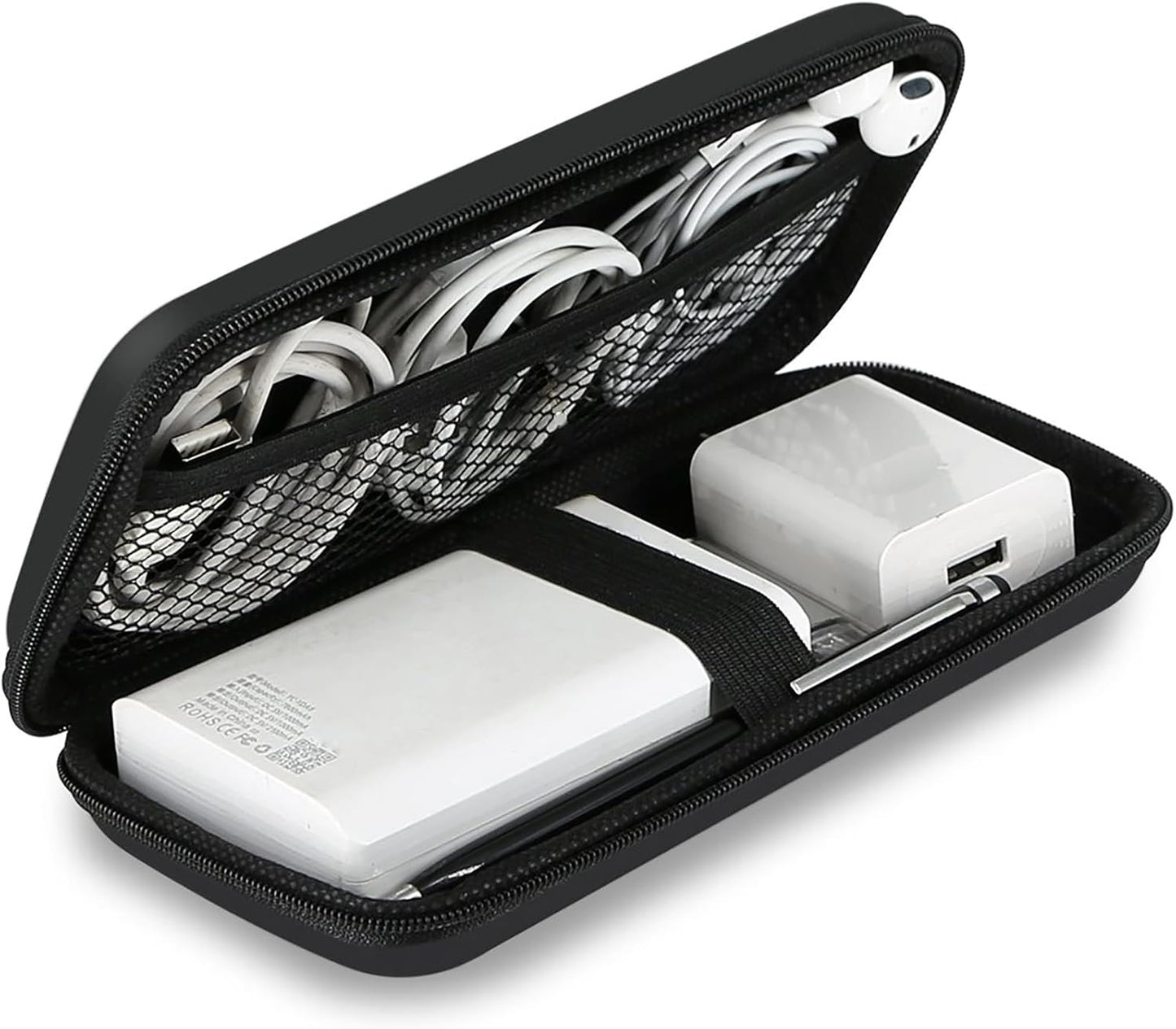 Travel Essential Electronics Organizer Charger Case Carrying Pouch | 6.5X3.2X1" Power Bank Tech Accessories Protective Storage Shockproof Portable Purse Men Women School Office Trips Must Have